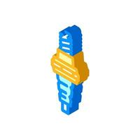 spark plug car mechanic isometric icon vector illustration