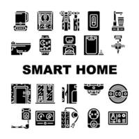 smart home control icons set vector