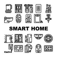 smart home control icons set vector