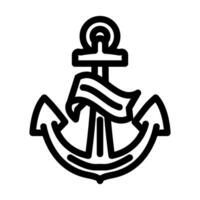 anchor tattoo art vintage line icon vector illustration