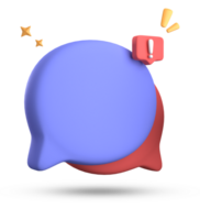 3d rendering of speech bubble, 3D pastel chat with exclamation mark icon set. png