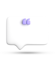 3d rendering of blank speech bubble for testimonial, 3D pastel icon set. png