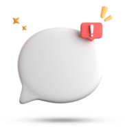 3d rendering of speech bubble, 3D pastel chat with exclamation mark icon set. png