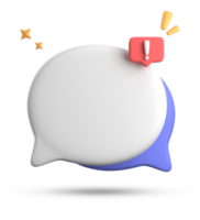 3d rendering of speech bubble, 3D pastel chat with exclamation mark icon set. png