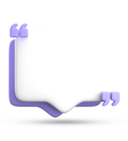 3d rendering of blank speech bubble for testimonial, 3D pastel icon set. png