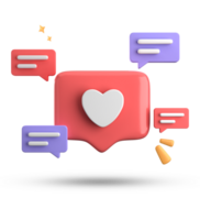 3d rendering of speech bubble, 3D pastel chat with symbol icon set. png
