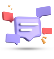 3d rendering of speech bubble, 3D pastel chat with symbol icon set. png