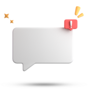 3d rendering of speech bubble, 3D pastel chat with exclamation mark icon set. png