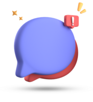 3d rendering of speech bubble, 3D pastel chat with exclamation mark icon set. png