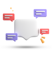 3d rendering of speech bubble, 3D pastel chat with symbol icon set. png