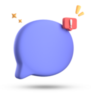 3d rendering of speech bubble, 3D pastel chat with exclamation mark icon set. png