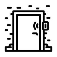 inteligente puerta sensor hogar línea icono vector ilustración