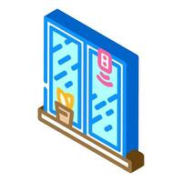 smart window sensor home isometric icon vector illustration