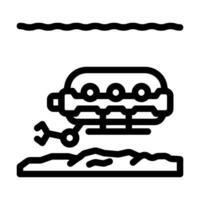 marine research expeditions line icon vector illustration