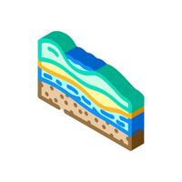 underground water hydrogeologist isometric icon vector illustration