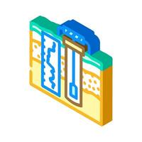 borehole logging hydrogeologist isometric icon vector illustration