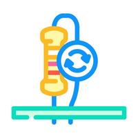 resistor replacement electronics color icon vector illustration