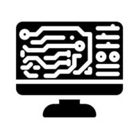 printed circuit design electronics glyph icon vector illustration