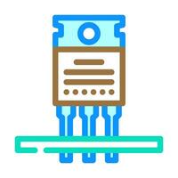 transistor installation electronics color icon vector illustration