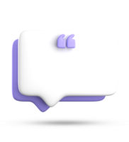 3d rendering of blank speech bubble for testimonial, 3D pastel icon set. png