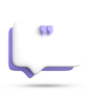 3d rendering of blank speech bubble for testimonial, 3D pastel icon set. png