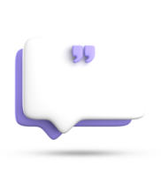 3d rendering of blank speech bubble for testimonial, 3D pastel icon set. png