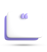 3d rendering of blank speech bubble for testimonial, 3D pastel icon set. png