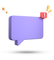 3d rendering of speech bubble, 3D pastel chat with exclamation mark icon set. png