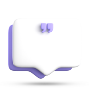 3d rendering of blank speech bubble for testimonial, 3D pastel icon set. png