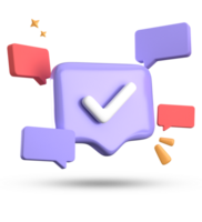 3d rendering of speech bubble, 3D pastel chat with symbol icon set. png