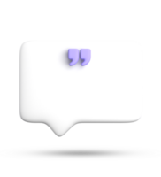 3d rendering of blank speech bubble for testimonial, 3D pastel icon set. png