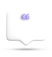 3d rendering of blank speech bubble for testimonial, 3D pastel icon set. png