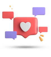 3d rendering of speech bubble, 3D pastel chat with symbol icon set. png