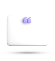 3d rendering of blank speech bubble for testimonial, 3D pastel icon set. png