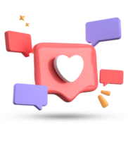 3d rendering of speech bubble, 3D pastel chat with symbol icon set. png