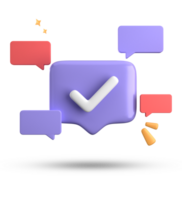 3d rendering of speech bubble, 3D pastel chat with symbol icon set. png