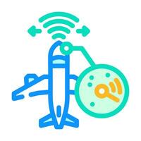 radar calibration aircraft color icon vector illustration