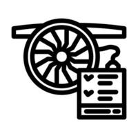 engine diagnostics aircraft line icon vector illustration