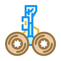 tire replacement aircraft color icon vector illustration