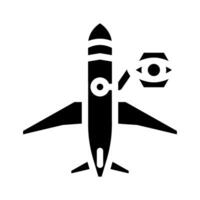 fuselage examination aircraft glyph icon vector illustration
