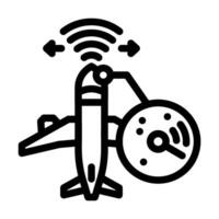 radar calibration aircraft line icon vector illustration