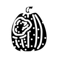 pumpkin rotten food glyph icon vector illustration