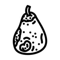 pear rotten food line icon vector illustration