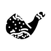 pollo podrido comida glifo icono vector ilustración