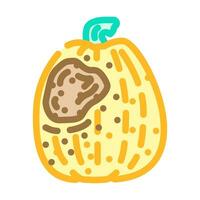 pumpkin rotten food color icon vector illustration