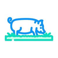 pig field animal color icon vector illustration