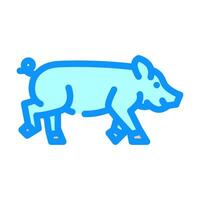 running pig farm color icon vector illustration