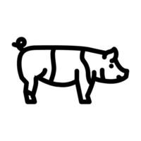 hampshire pig breed line icon vector illustration