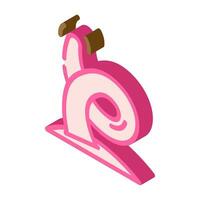 curly tail pig isometric icon vector illustration