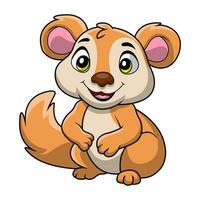 Cute chipmunk cartoon on white background vector